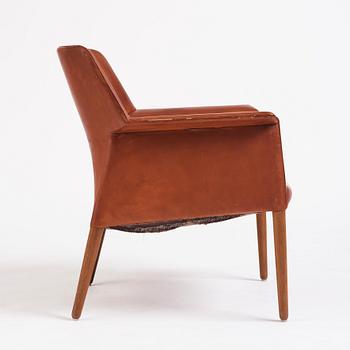 Ejner Larsen & A. Bender Madsen, a leather easy chair, Willy Beck, Denmark.