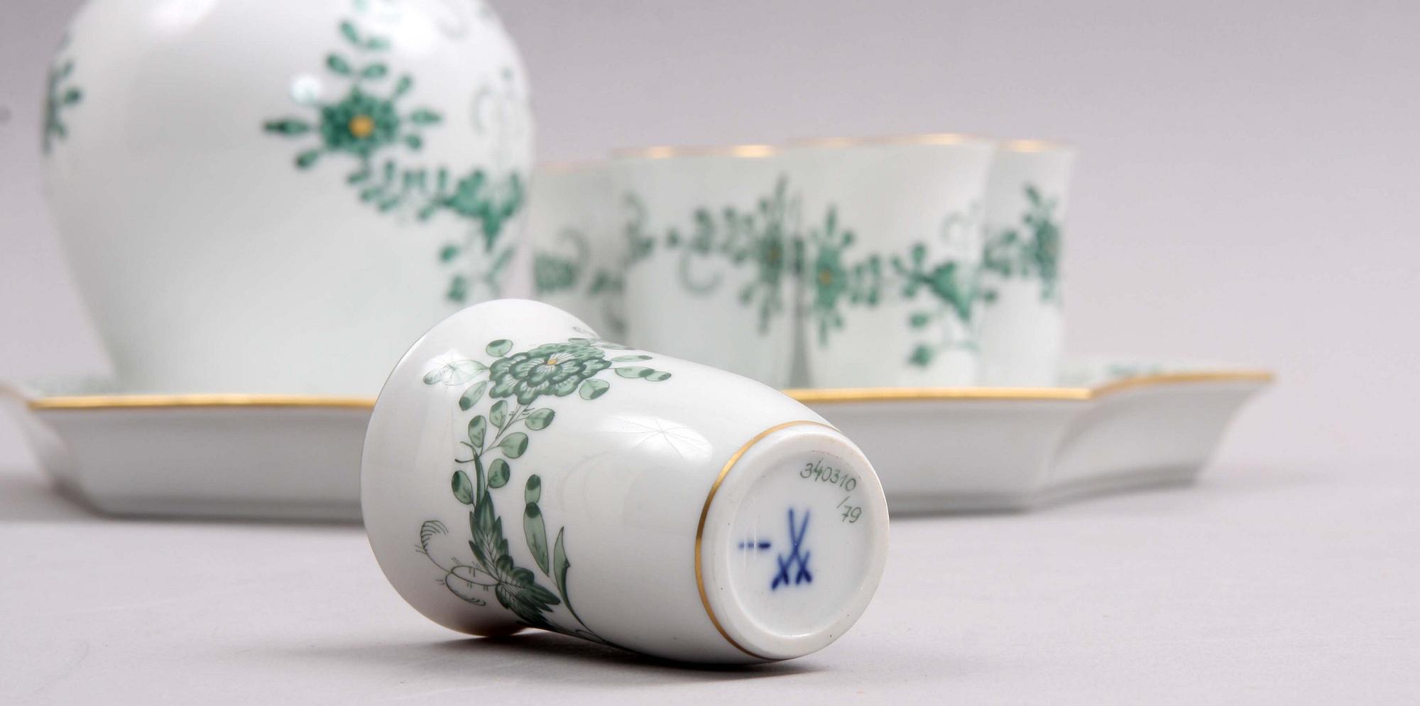 LIKÖRSERVIS, 8 delar, porslin,  Meissen.