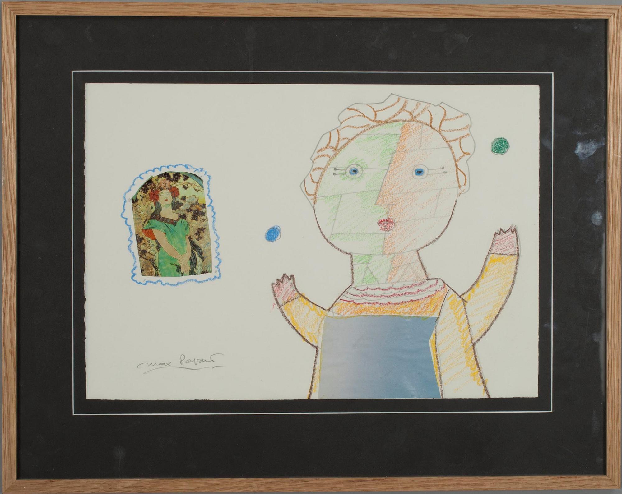 MAX PAPART, Kollage på papper, sign.