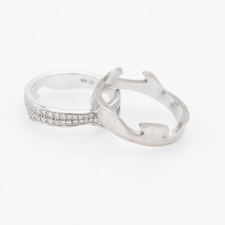 Georg Jensen, ring, "Fusion", 18k white gold with brilliant-cut diamonds.