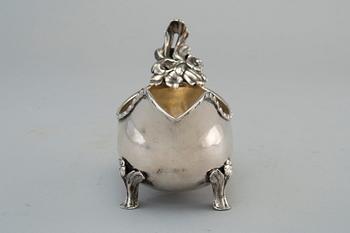 A CREAMER, silver, rococo. Petter Eneroth Stockholm 1783. Gilt inside. Length 17 cm, weight 217 g.