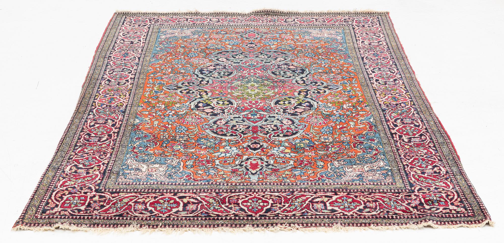 Matta, antik Mobarakeh Isfahan, ca 219 x 138 cm.
