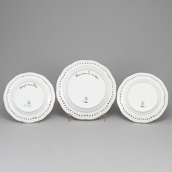 Three Royal Copenhagen, 'Flora Danica' dishes, Denmark, 20th Century.