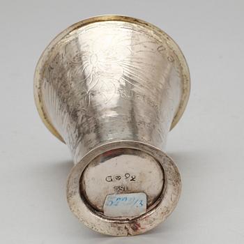 BÄGARE, silver, Olof Sedin, verksam i Gävle 1792-1821. Vikt ca 43 gram.