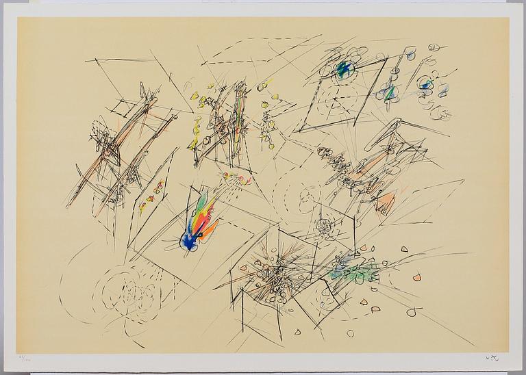 ROBERTO MATTA, färglitografier, 5 st i mapp, sign och numr.