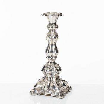 A silver candelabrum, marks of Kultakeskus Oy, Hämeenlinna, Finland 1973.