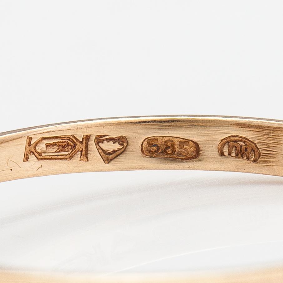 Ring, 14K guld och diamanter ca 0.22 ct tot. Lopen Kello ja Koru Tmi, Loppi 1981.