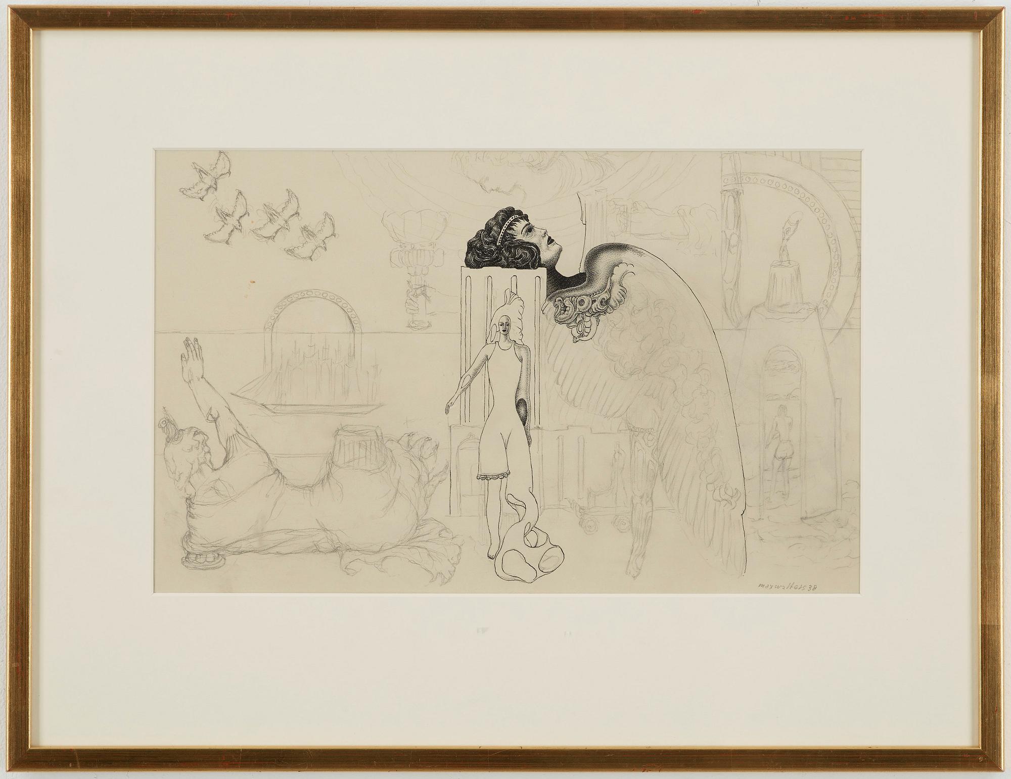 MAX WALTER SVANBERG, mixed media signed and dated.