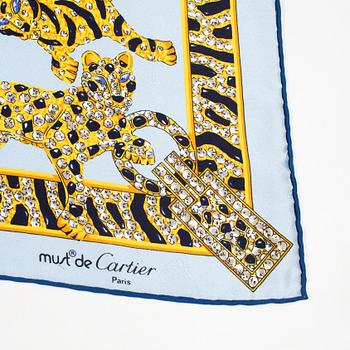 Cartier, a 'Savane Africiane' jacquard silk scarf.