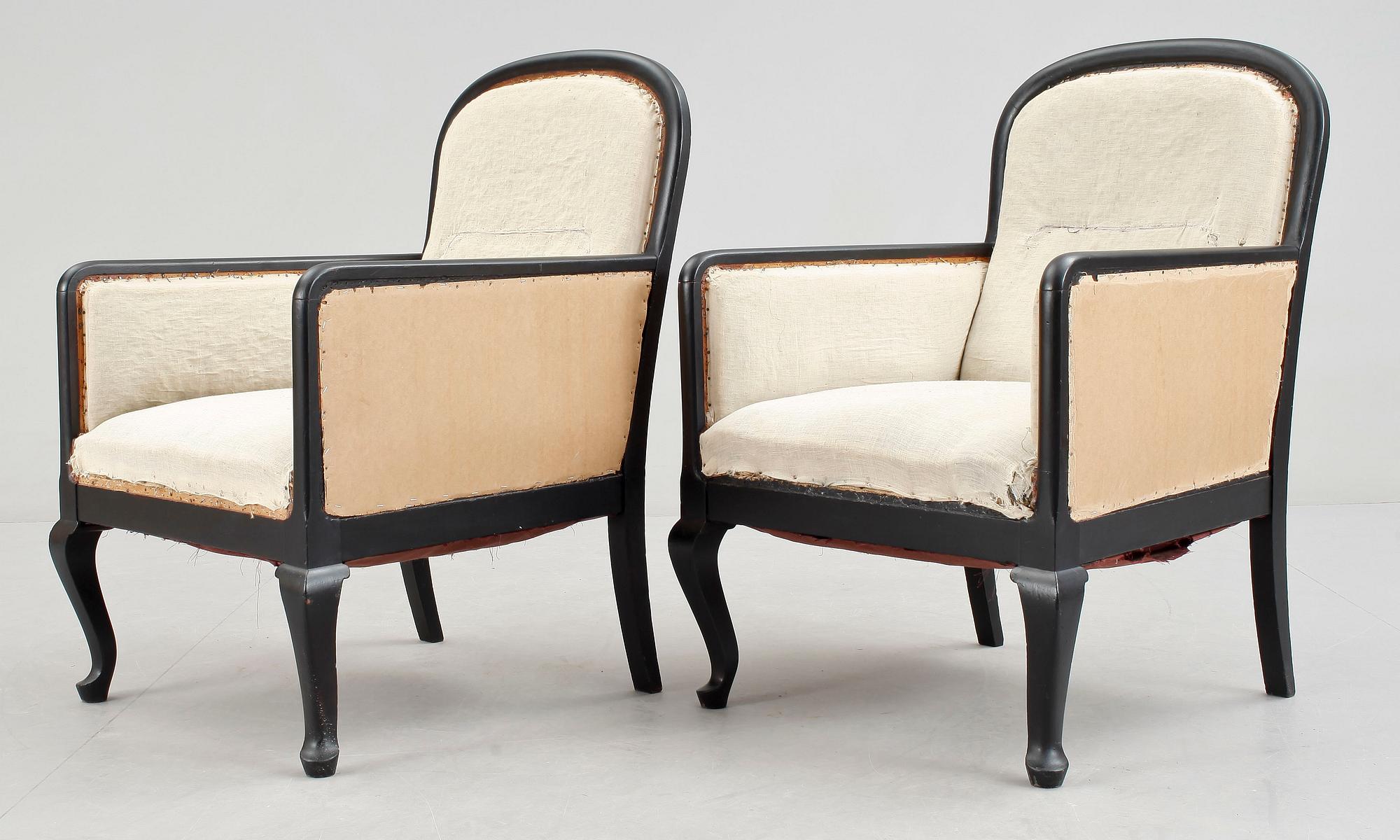 FÅTÖLJER, ett par, rokokostil, 1900-talets första hälft.