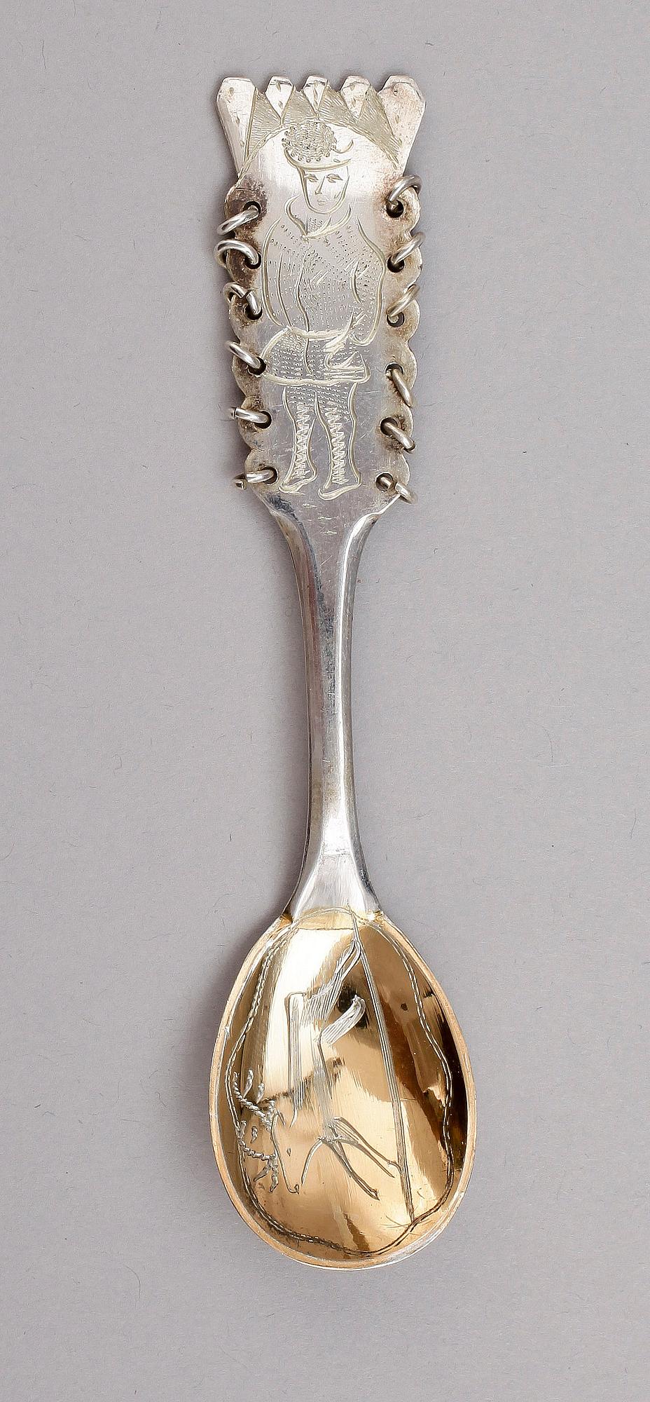 KAFFESKEDAR, 12 st, silver, C O Persson AB, Haparanda.Tot vikt ca 146 g.