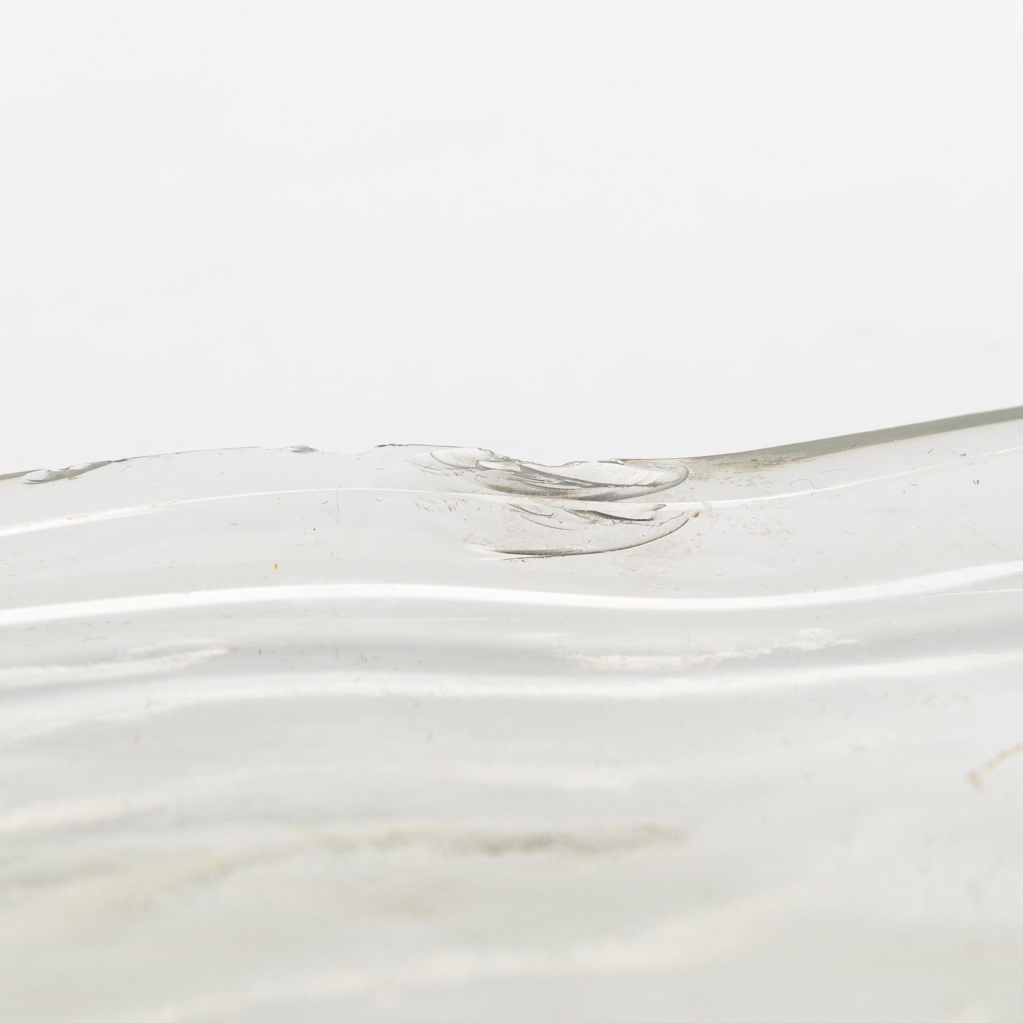 Alvar Aalto, a 1939-1940 dish '9748' signed Alvar Aalto for Karhula Glassworks, Finland.