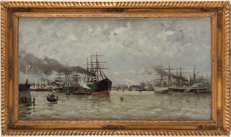 Carl Skånberg, "Hamnen i Rotterdam" (The Harbour in Rotterdam).