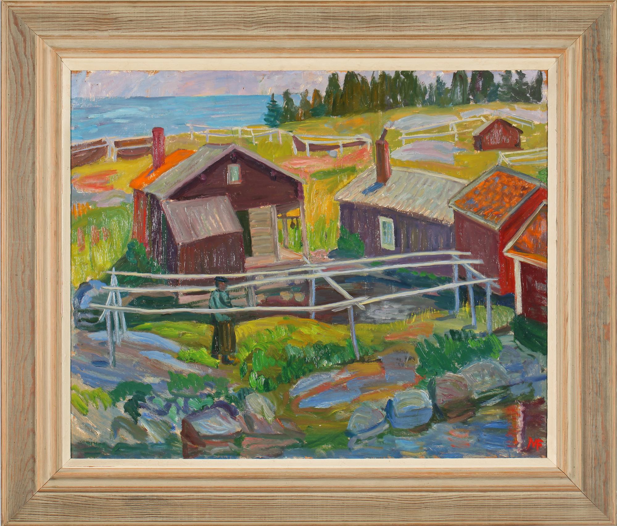 MOLLIE FAUSTMAN, olja på pannå, monogramsignerad.