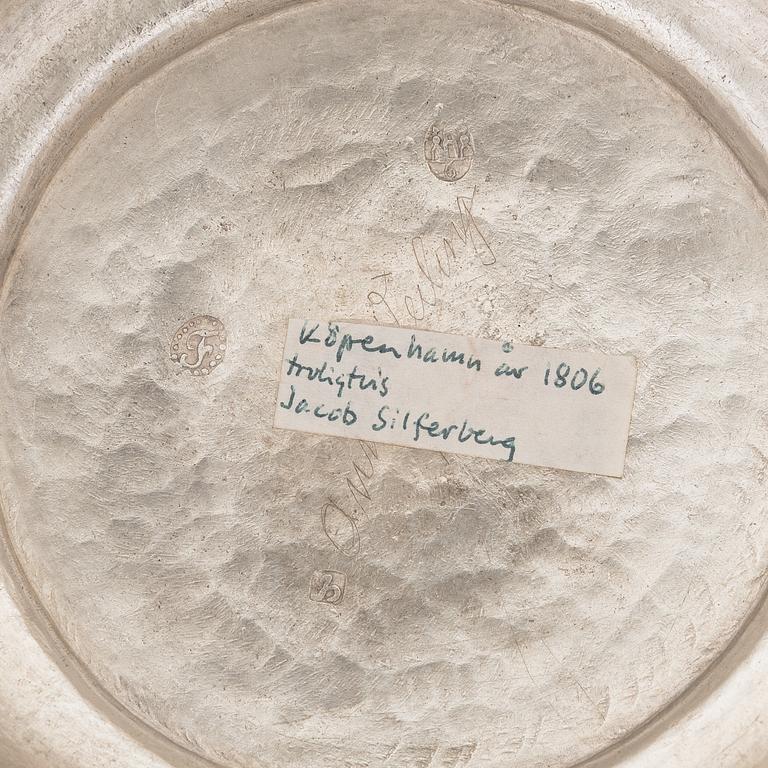 An early 19th-century glass and silver tankard, Copenhagen, Denmark 1809.