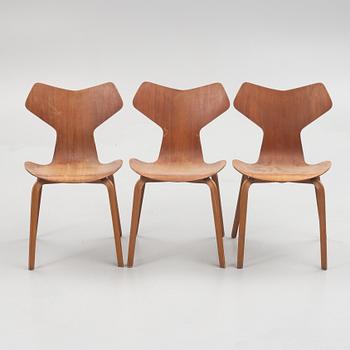 Arne Jacobsen, a set of three 'Grand Prix' chairs, Fritz Hansen.