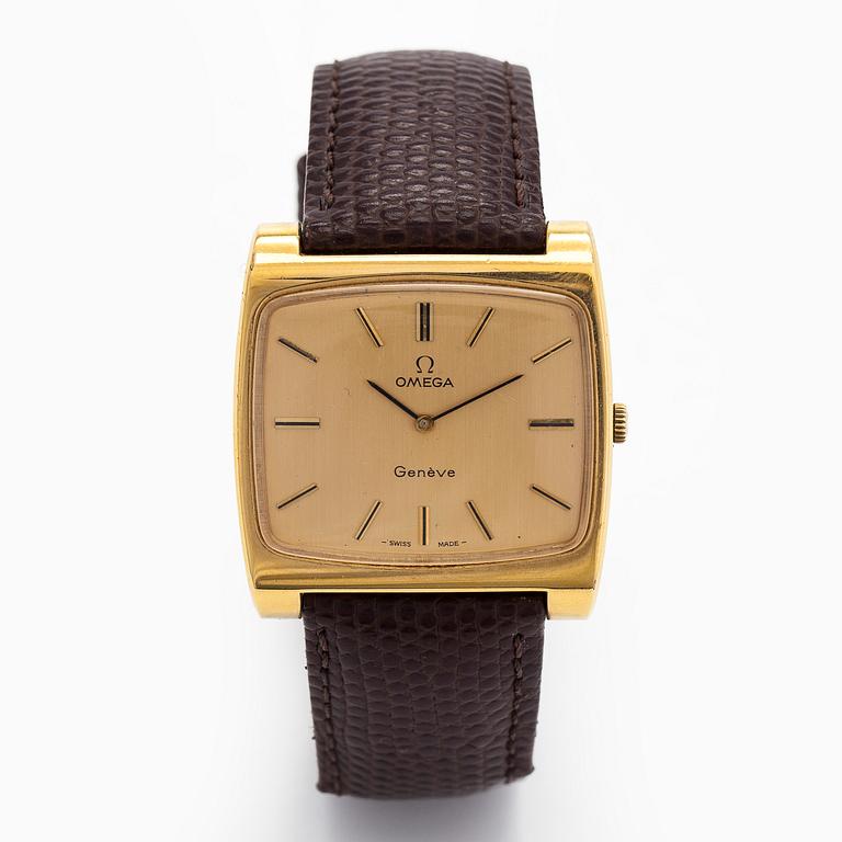 Omega, Genève, rannekello, 34 x 30 (36) mm.
