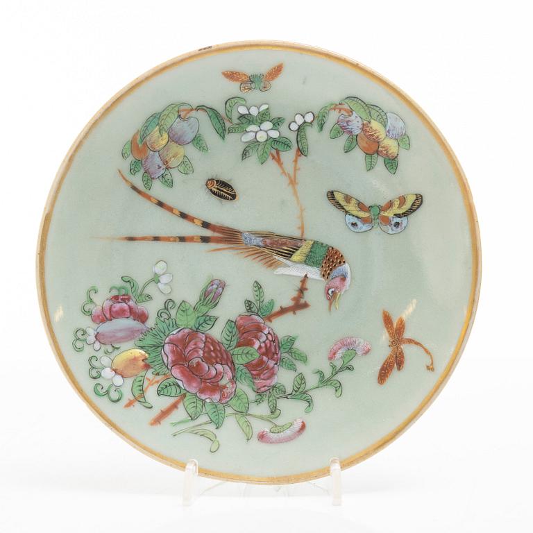 Three Canton porcelain plates, China, second half of the 19th century.