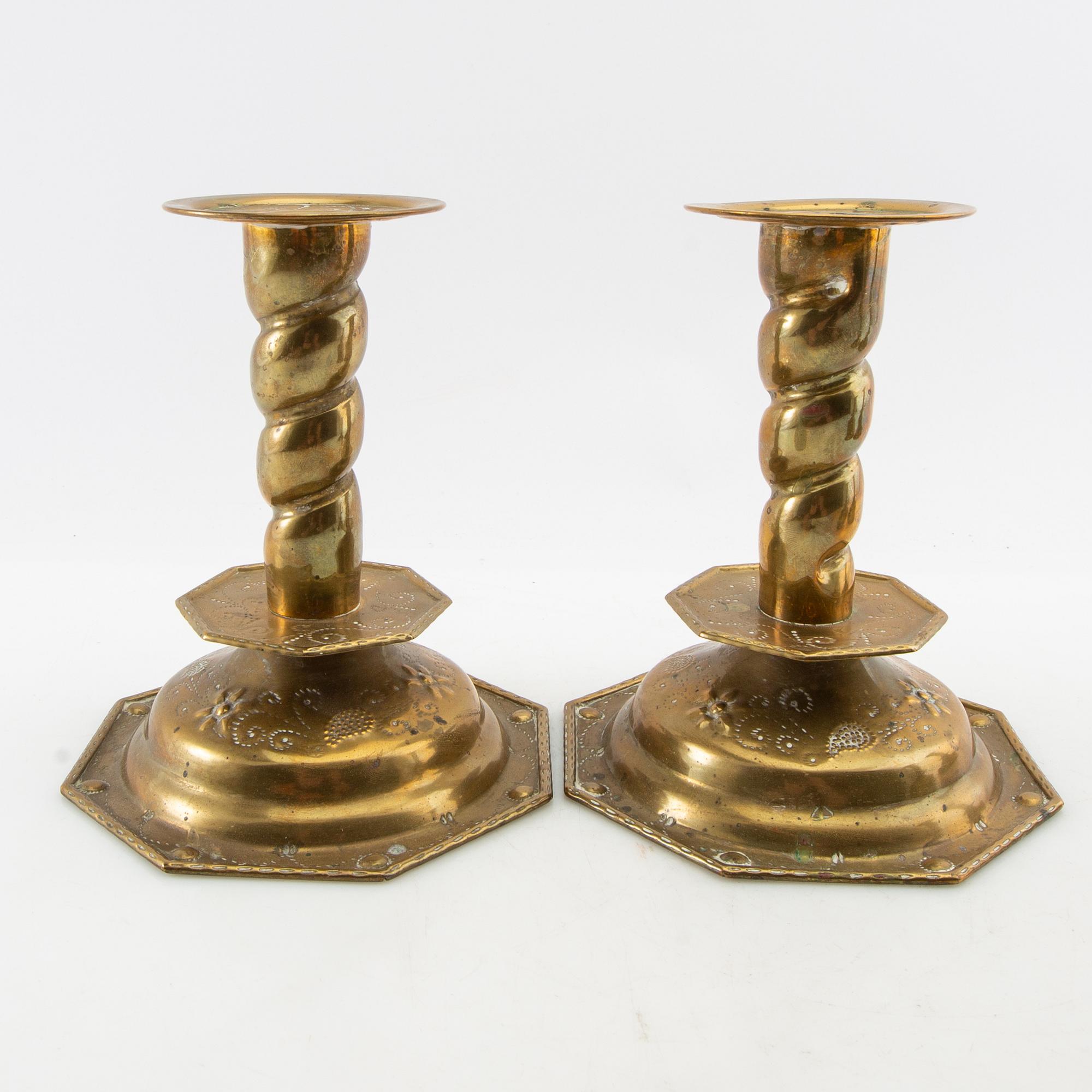 Candelabras 2 pairs Baroque style first half of the 20th century.