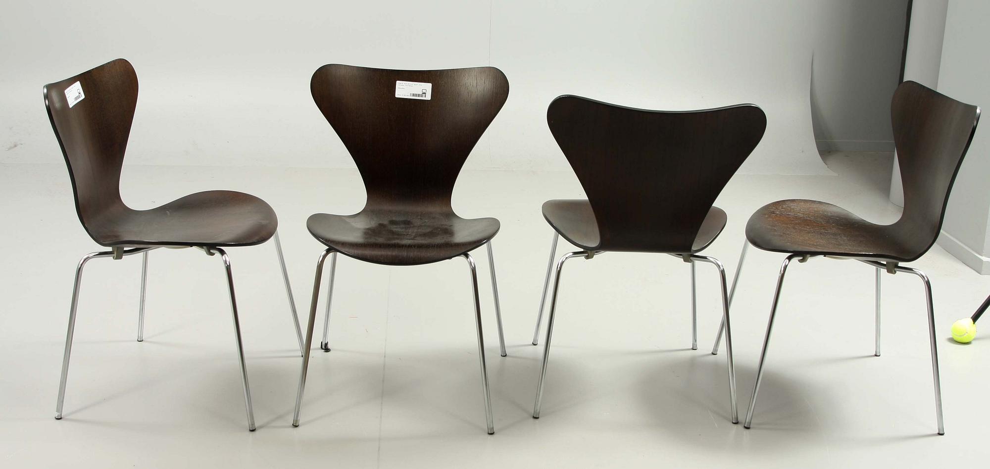 STOLAR, 8 st, "Sjuan", Arne Jacobsen, Fritz Hansen.