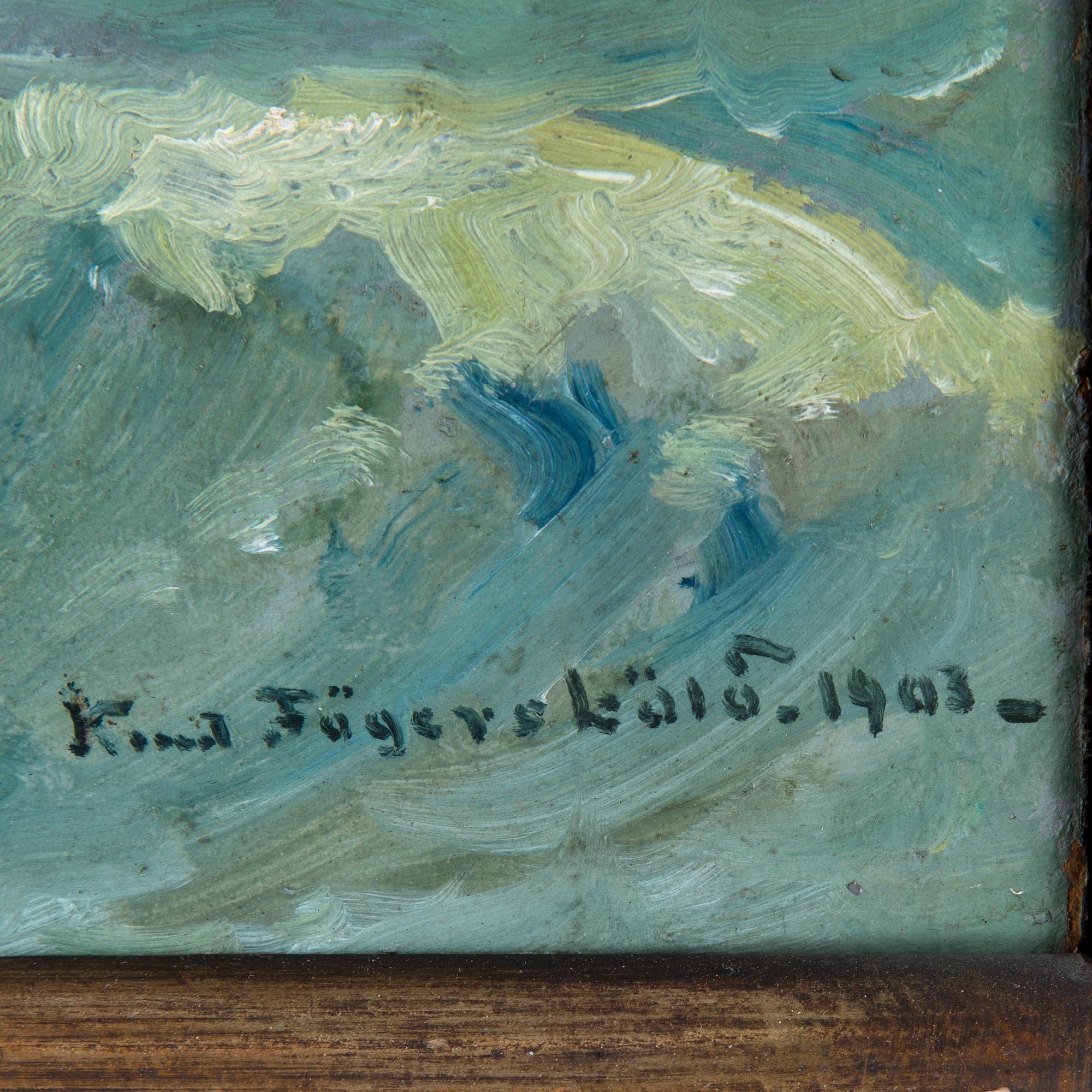 KNUT FÄGERSKÖLD, olja på pappannå, signerad och daterad 1903.