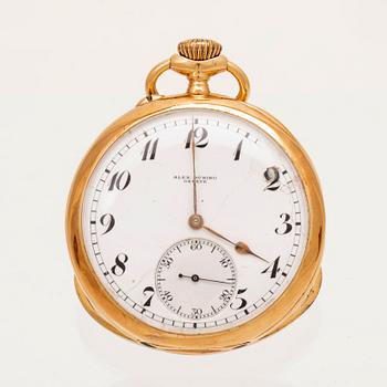 An 18K gold pocket watch by Alex Hüning, Geneve.