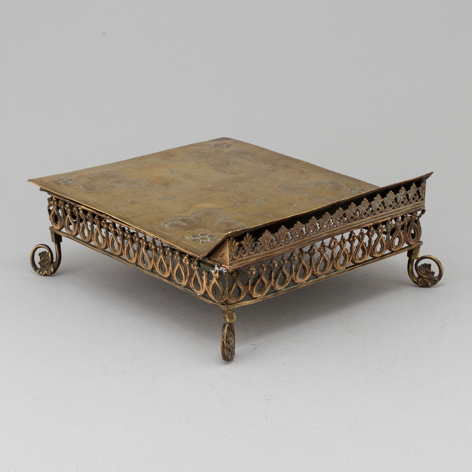 BOKSTÄLL, mässing, 1800-tal.