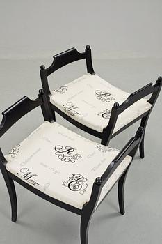 TABURETTER, ett par, Karl-Johan, 1800-talets mitt.
