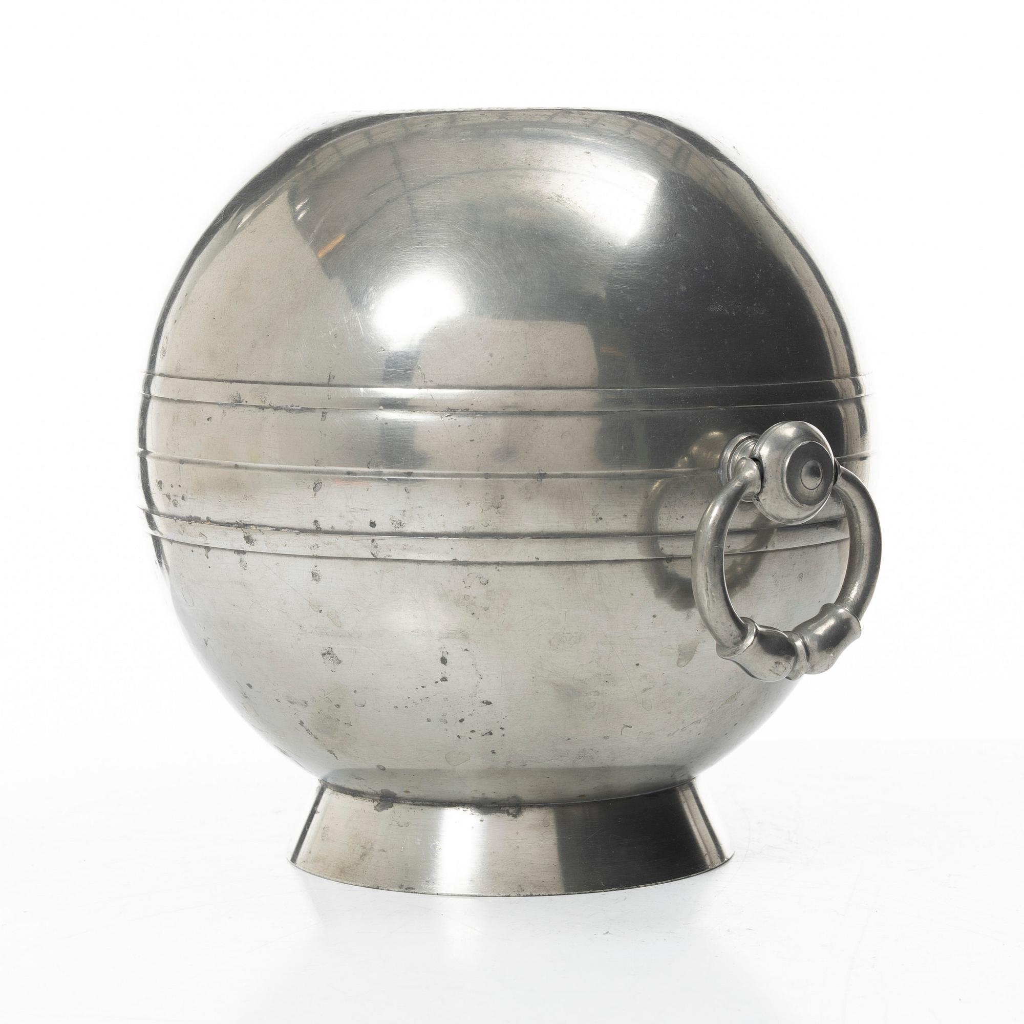 Vase, pewter, functionalist, GAB, Stockholm, 1936.