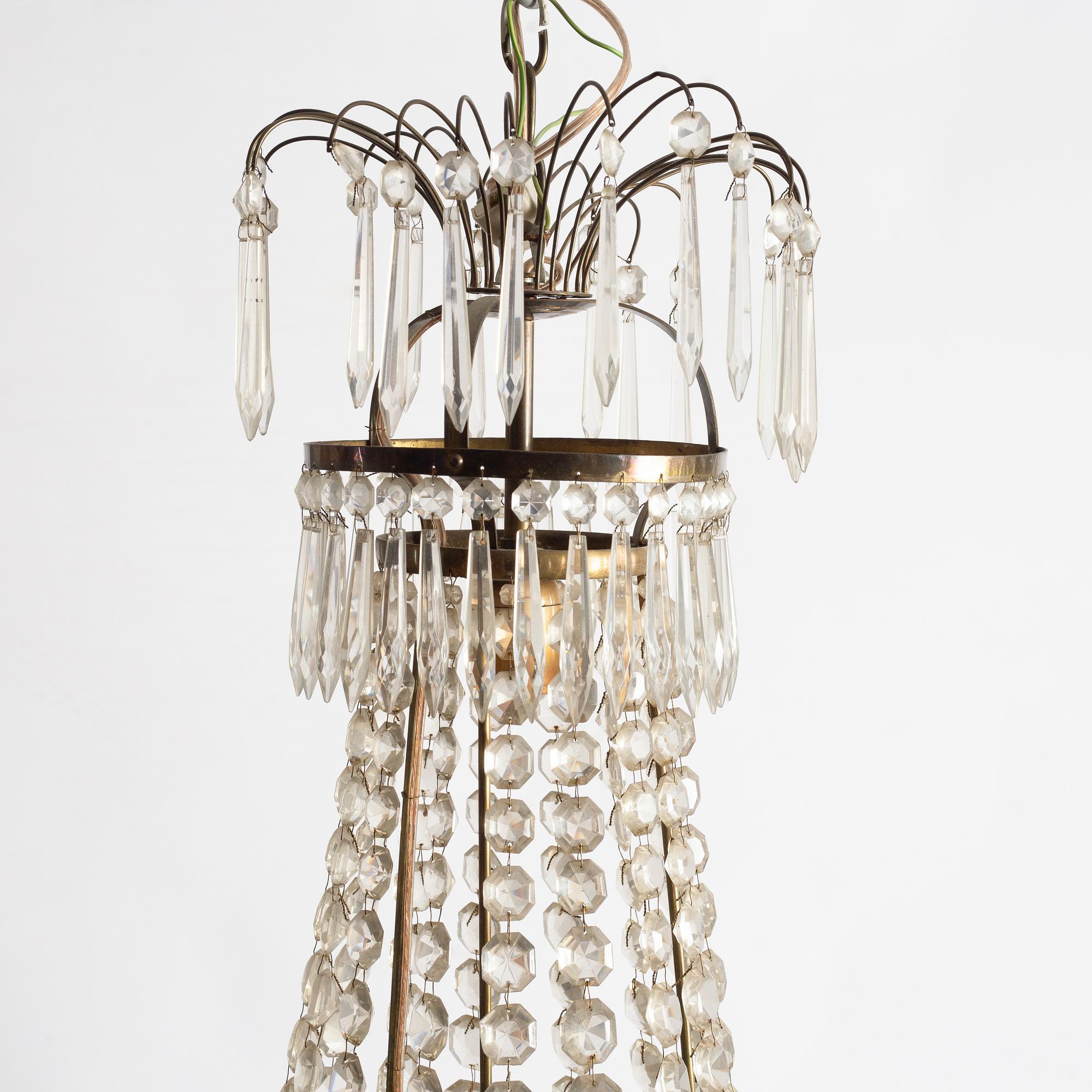 Chandelier, Empire style, mid-20th century.