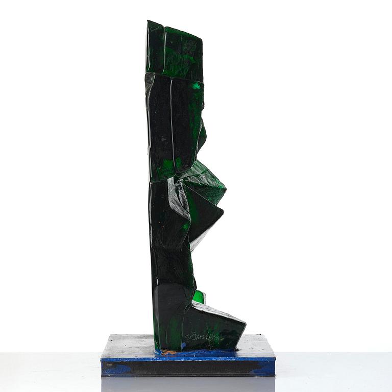 Edvin Öhrström, "Låt oss komma överens" (Let's Come to an Agreement), a cast glass sculpture, Lindshammar Glassworks, post 1955.