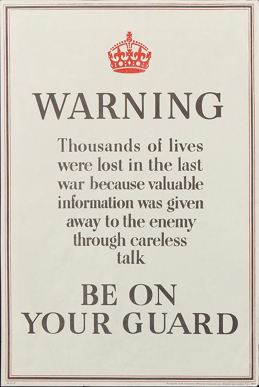 KRIGSAFFISCHER, 7 st, bla Mightier yet!, England 1940-tal.