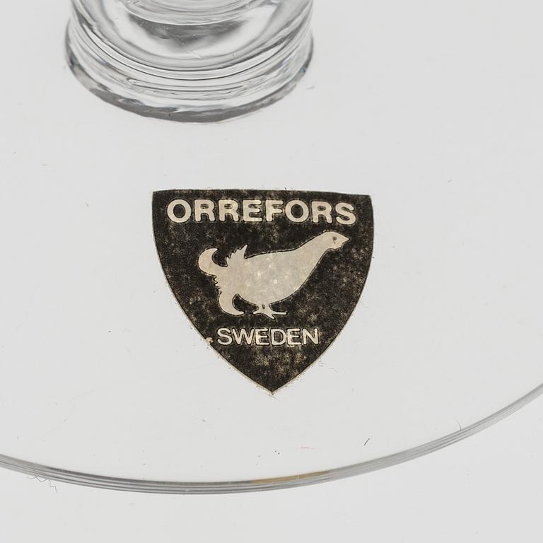 ORREFORS, konjakskupor, 16 st, glas, 1900-talets sista kvartal.
