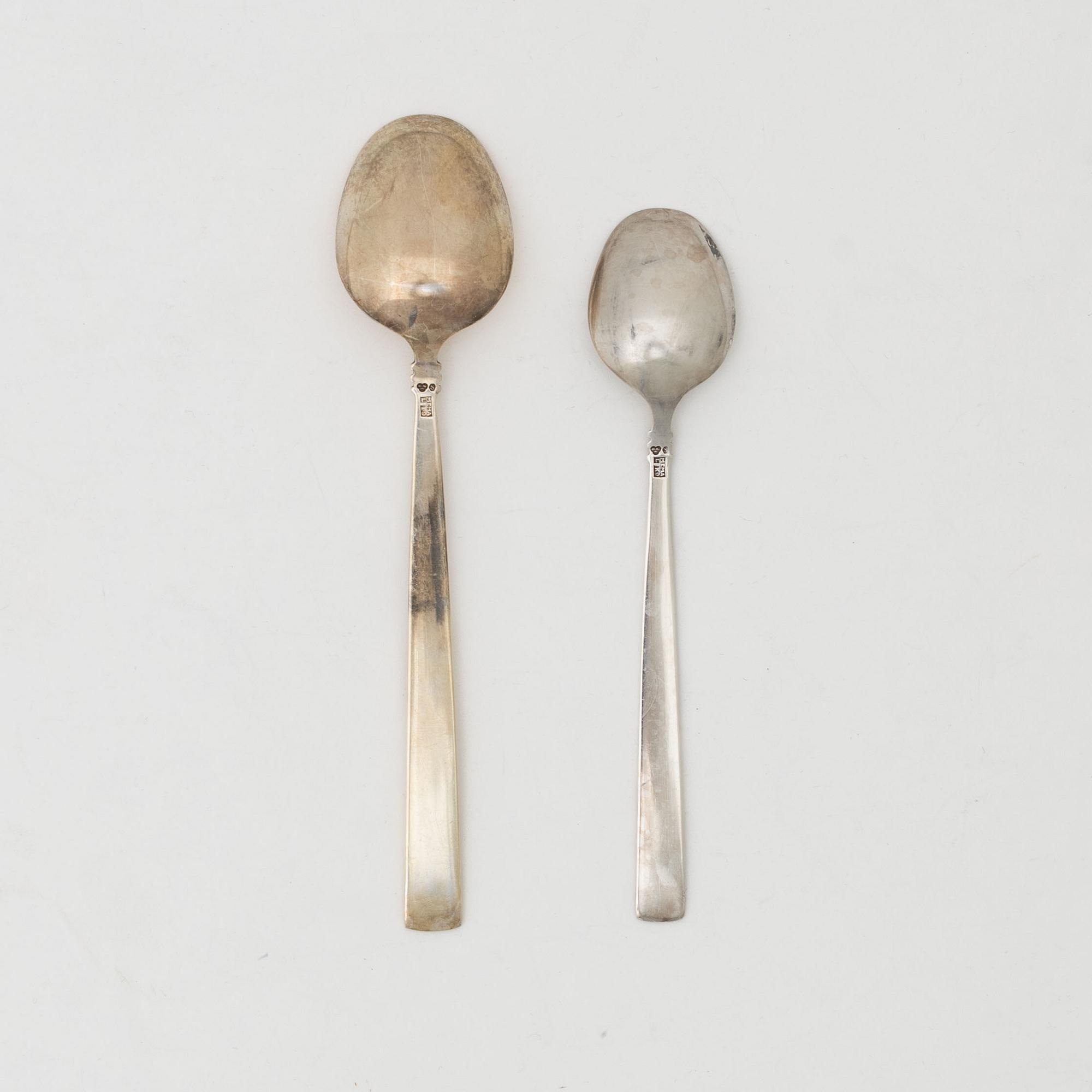 Claës E. Giertta, skedar, 22 st, silver, "Paris", MEMA, Lidköping 1959-1960.