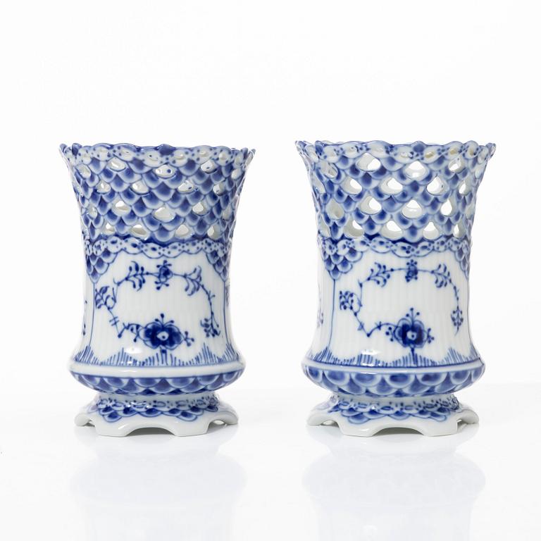Royal Copenhagen, seven piece 'Blue Fluted Full Lace', Denmark.