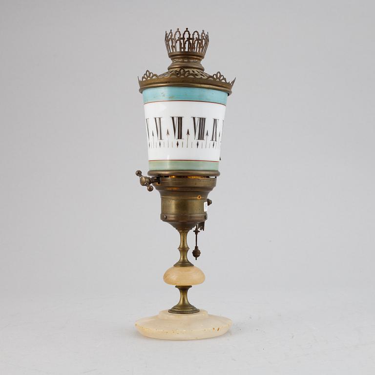A night-light clock, late 19th century.