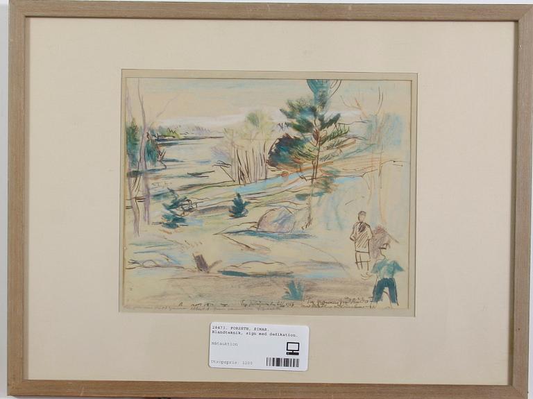 FORSETH, EINAR. Blandteknik, sign med dedikation.