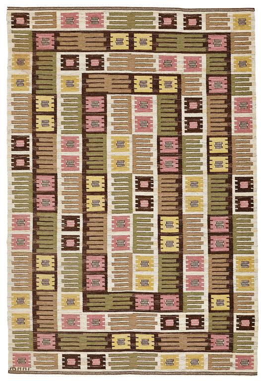 Märta Måås-Fjetterström, A CARPET, "Nyponblomman", flat weave, ca 275,5 x 185,5 cm, signed AB MMF.