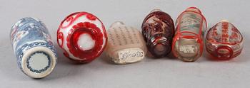 SNUSFLASKOR, 6 st, glas, porslin, Kina.