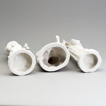 THREE PARIAN FIGURES, Gustafsberg, second half of the 19th century.