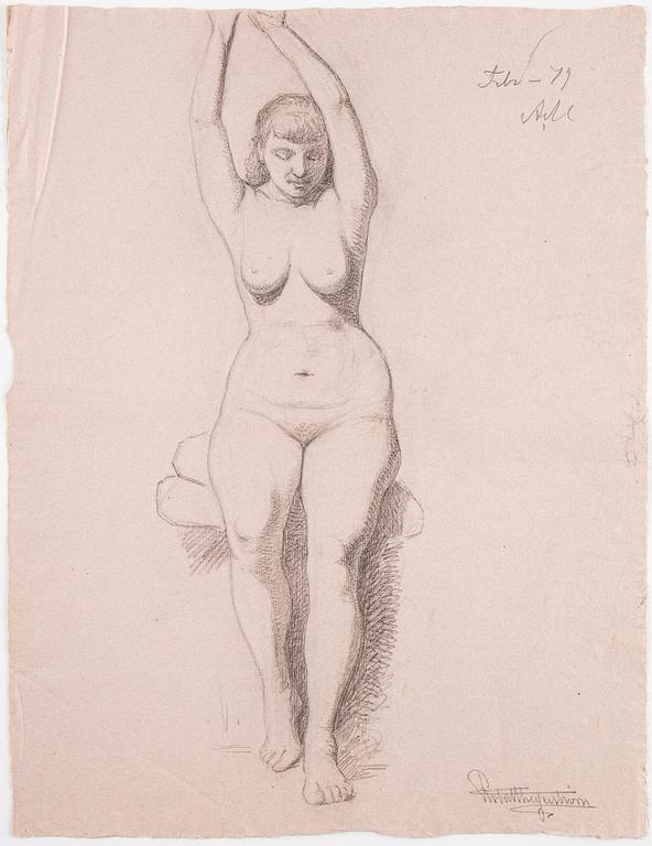 Eight signed and dated drawings by Robert Thegerström.