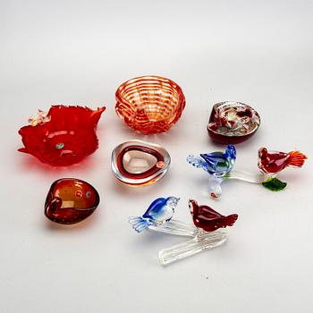 Samling glas, 7 st, Murano, Venedig, 1900-talets mitt.