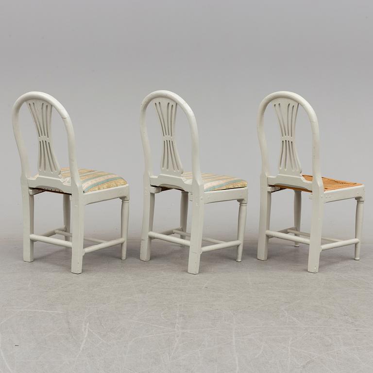 A set of three chairs from around year 1800.