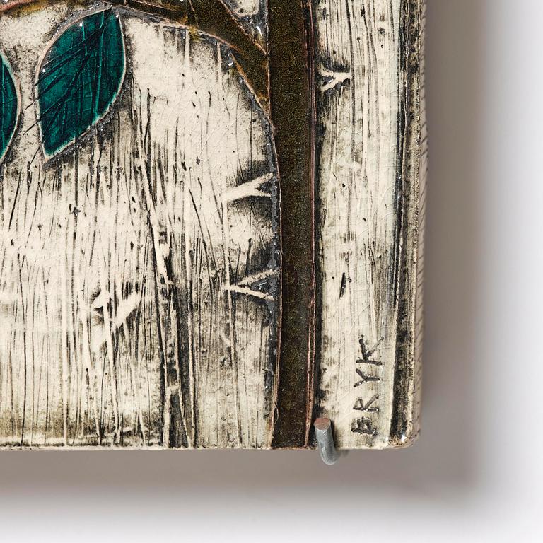 Rut Bryk, a stoneware wall relief, Arabia, Finland ca 1960.