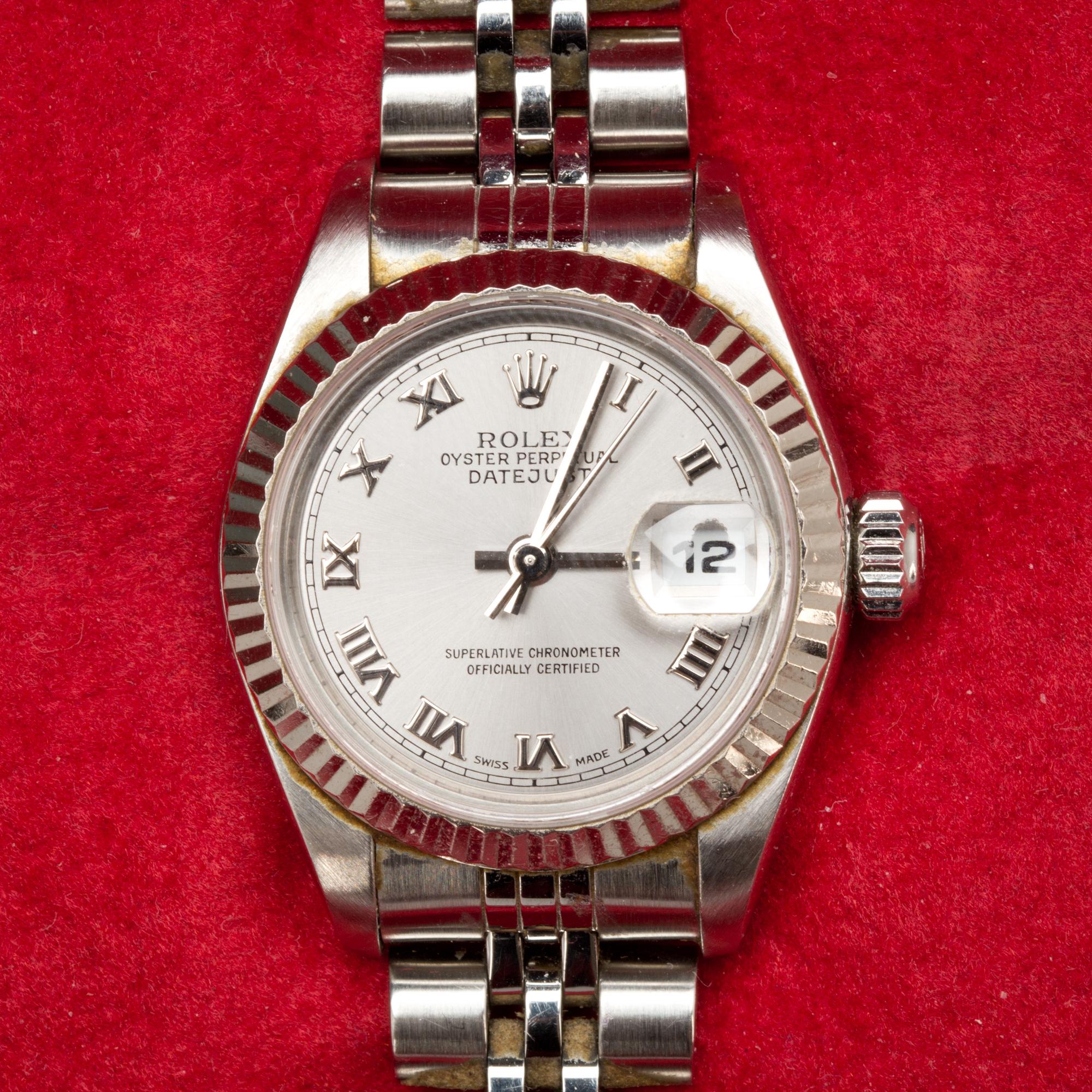 DAMARMBANDSUR, Rolex, Oyster Perpetual, Date, stål.