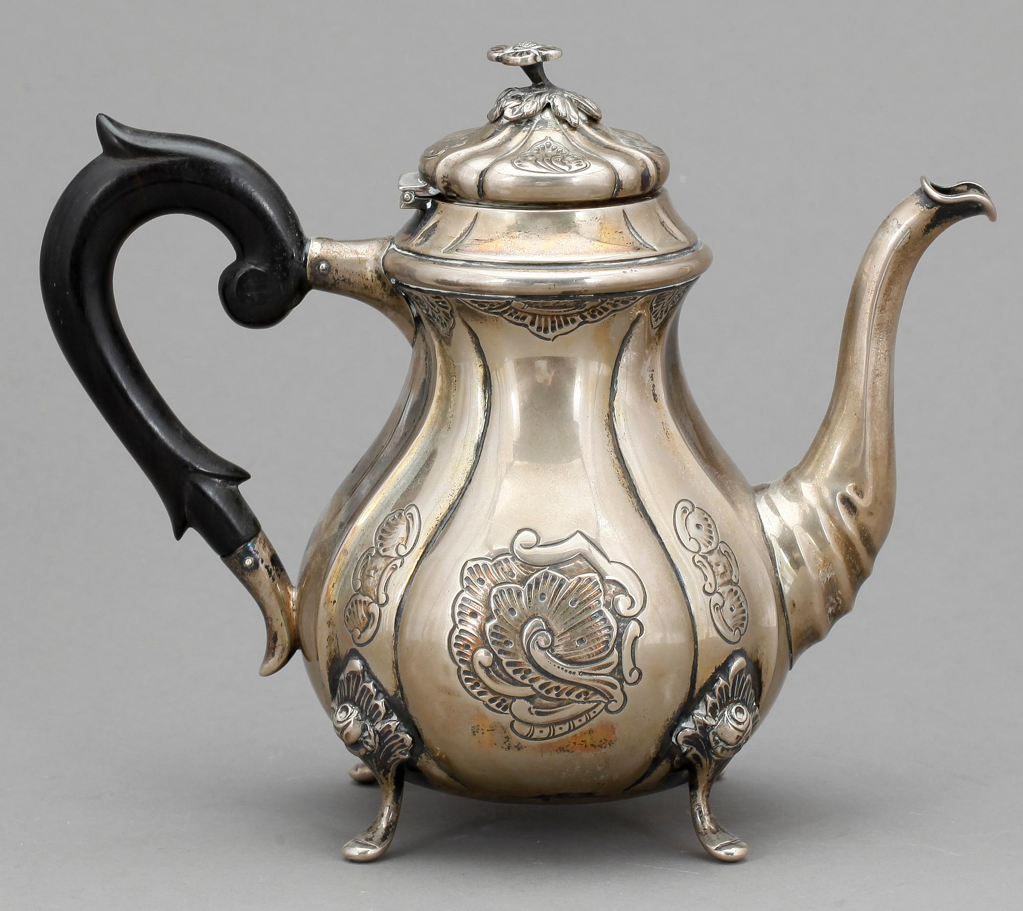 KAFFEKANNA, silver, importstämplar, 18/1900-tal. Vikt ca 419g.
