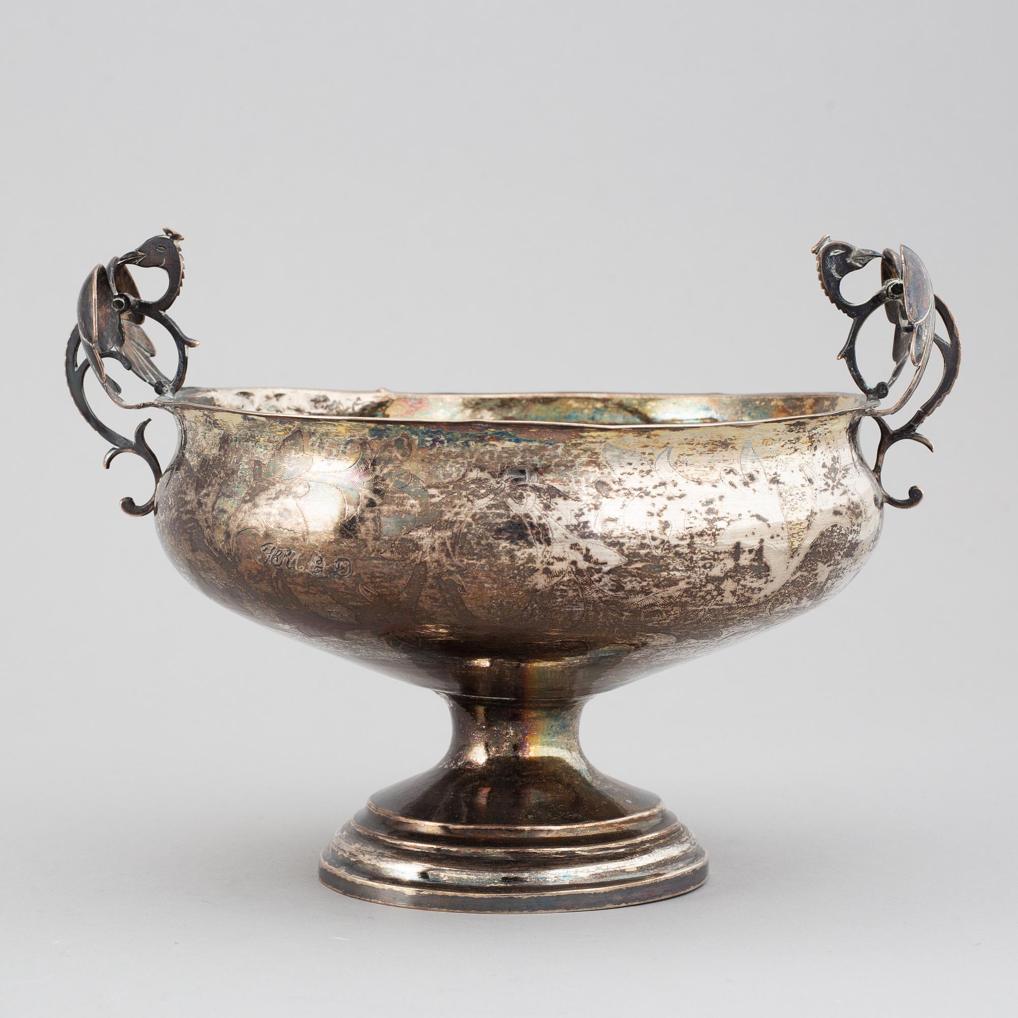 Lars Löfgren, Brännsvinsskål, silver, Hudiksvall (1797-1853).