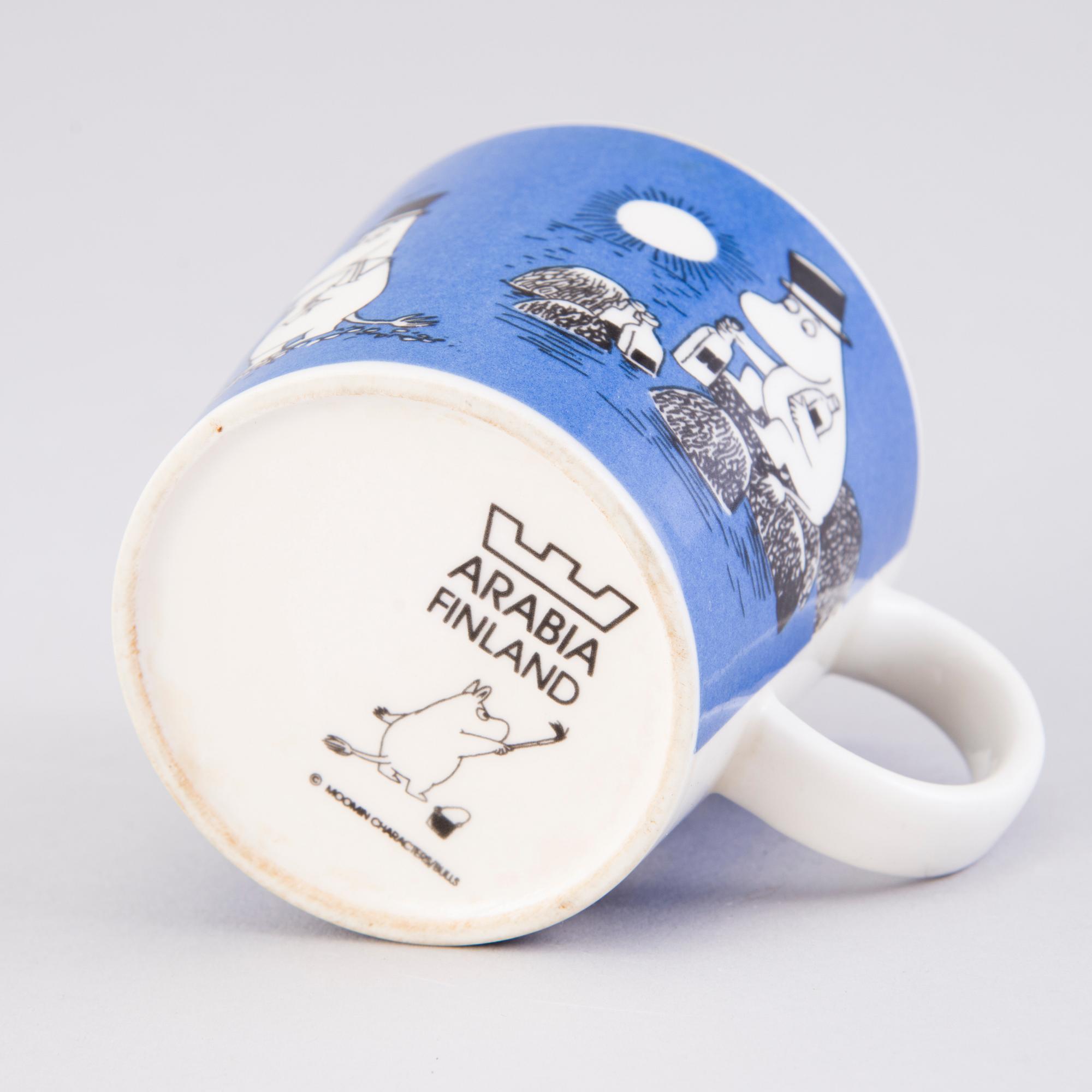 MUMINMUGG, porslin, "Mugg mörkblå", Moomin Characters, Arabia 1991-1999.