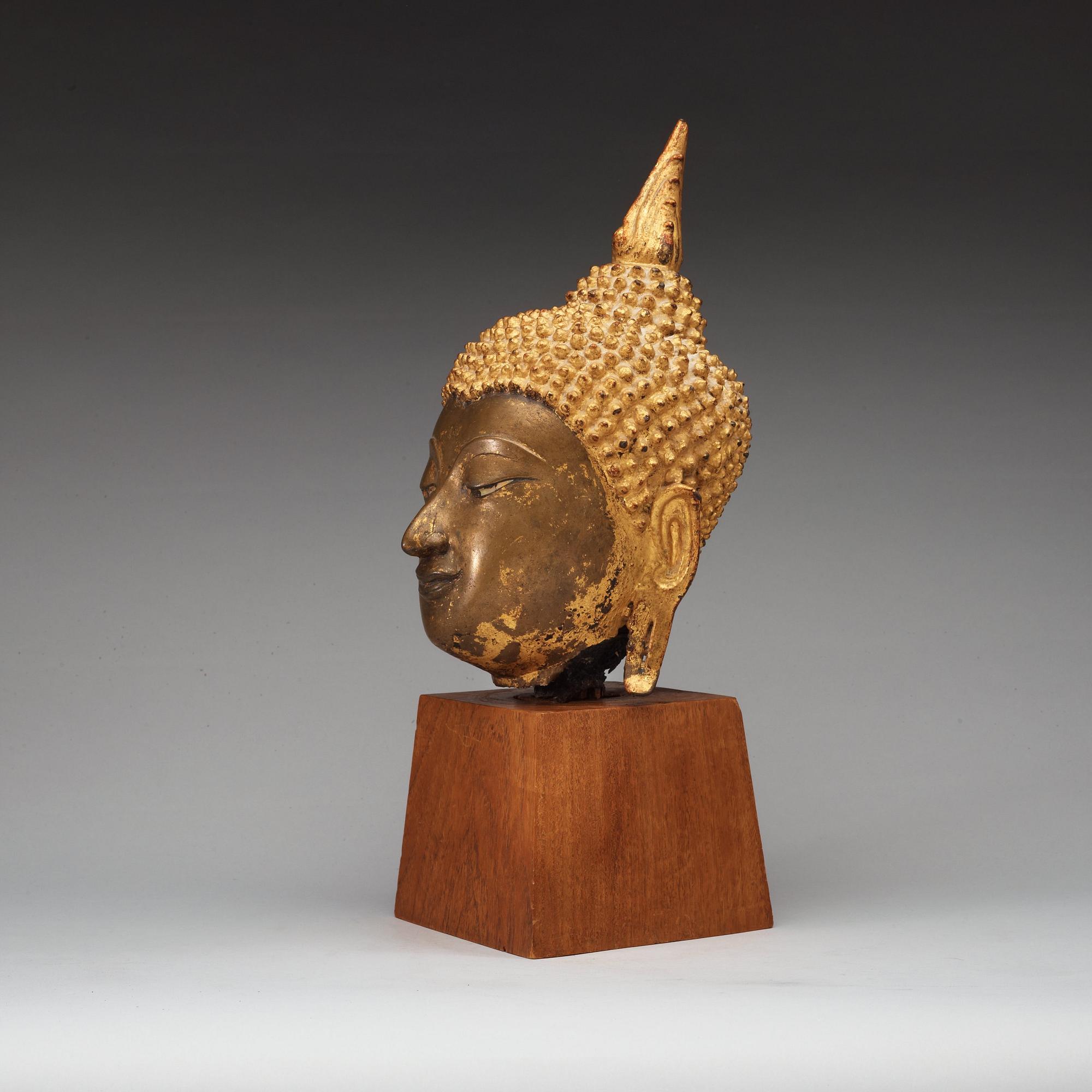 BUDDHAHUVUD, brons. Thailand, 1800-tal.