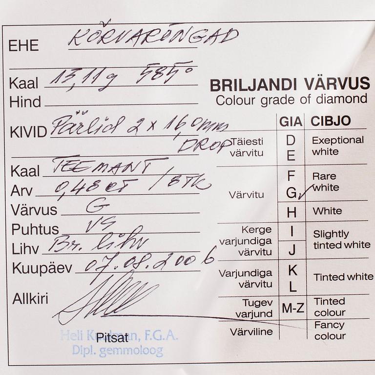 PÄRLARMBAND, femradigt, lås i 14K vitguld med diamanter.